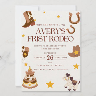 First Rodeo Western Birthday Party Invitation