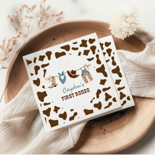 First Rodeo Western Cowboy 1st Birthday Napkin