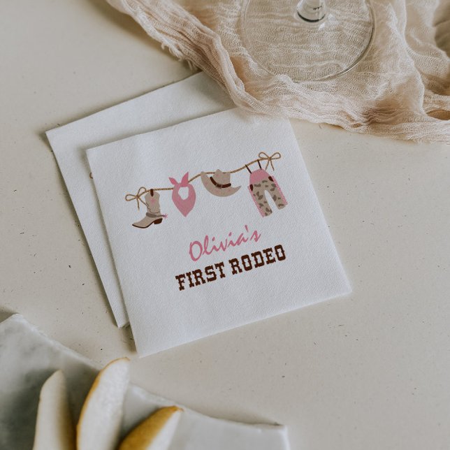 First Rodeo Western Cowboy 1st Birthday Napkins (Creator Uploaded)