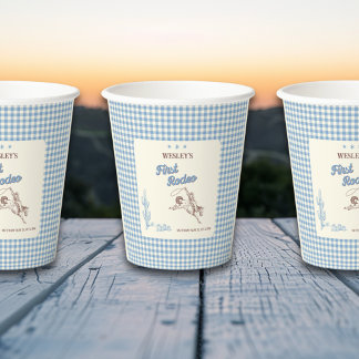 First Rodeo Western Cowboy 1st Birthday Party Paper Cups
