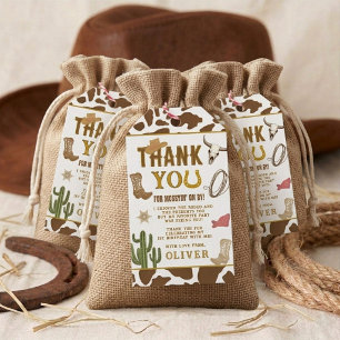 First Rodeo Western Cowboy Boys 1st Birthday Party Gift Tags