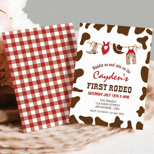 First Rodeo Western Cowboy First Birthday Invitati Invitation