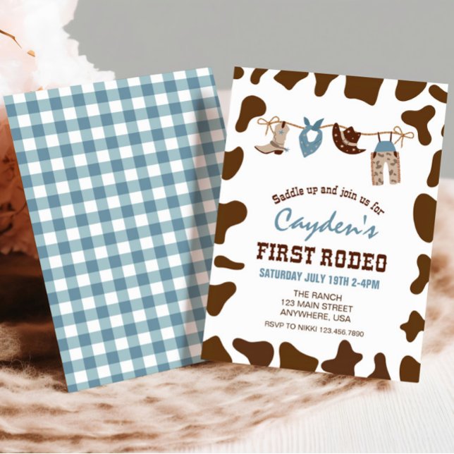 First Rodeo Western Cowboy First Birthday Invitation (Creator Uploaded)