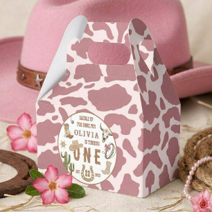 First Rodeo Western Cowgirl 1st Birthday Party Favour Box