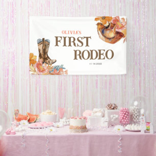 First Rodeo Western Girl 1st Birthday Banner