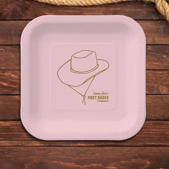 First Rodeo Western Pink Cowgirl 1st Birthday Paper Plate (First Rodeo Western Pink Cowgirl 1st Birthday Paper Plates
)