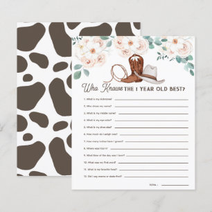 First Rodeo Who Knows 1yo Best 1st Birthday Game