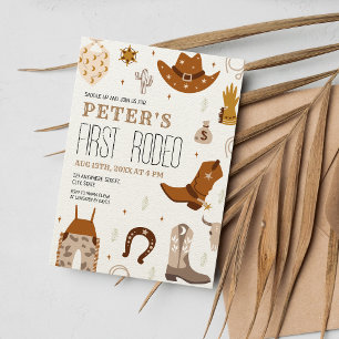 First Rodeo Wild West 1st Birthday Invitation