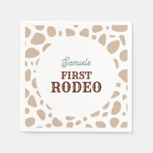 First Rodeo Wild West Beige Boy First Birthday Napkin