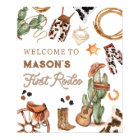 First Rodeo Wild West Cowboy Boy Birthday Welcome