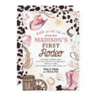 First Rodeo Wild West Cowgirl Pink Girl Birthday