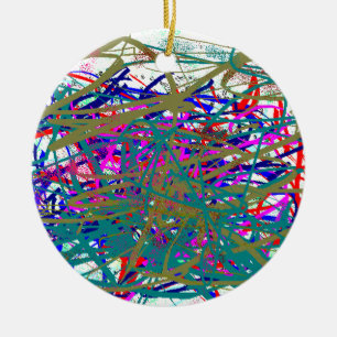 First Scrawl of Famous Digital Artist ;) Kids Art Ceramic Tree Decoration