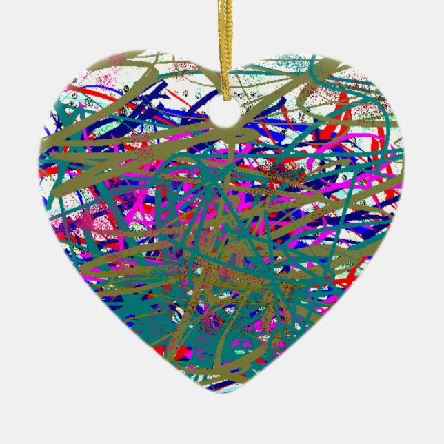 First Scrawl of Famous Digital Artist ;) Kids Art Ceramic Tree Decoration (Front)