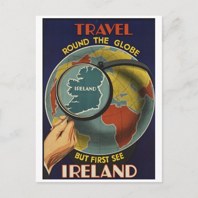 First See Ireland Travel Poster Postcard (Front)