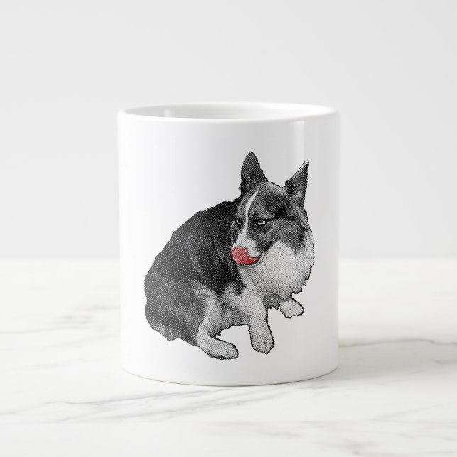 First Sip, Cherry Wink Large Coffee Mug (Front)