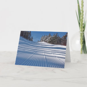 First ski tracks card