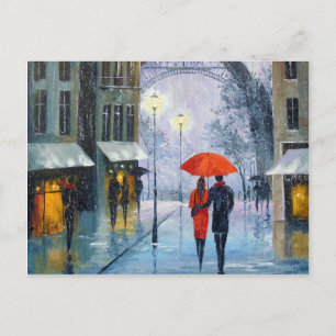 First snow in Paris Postcard