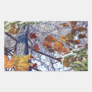 First Snow Winter Camouflage Print Rectangular Sticker