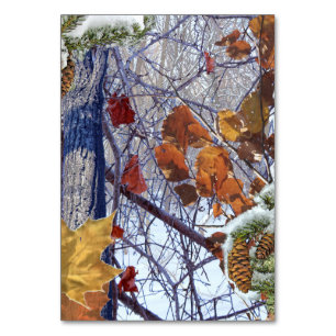 First Snow Winter Camouflage Print Table Number