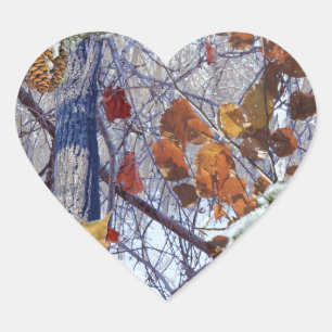 First Snow Winter Camouflage Style Heart Sticker