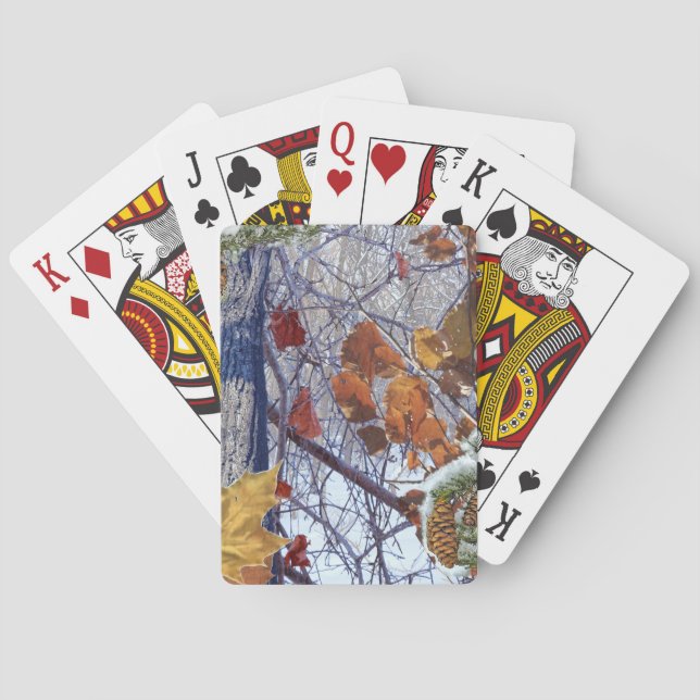 First Snow Winter Camouflage Style Playing Cards (Back)