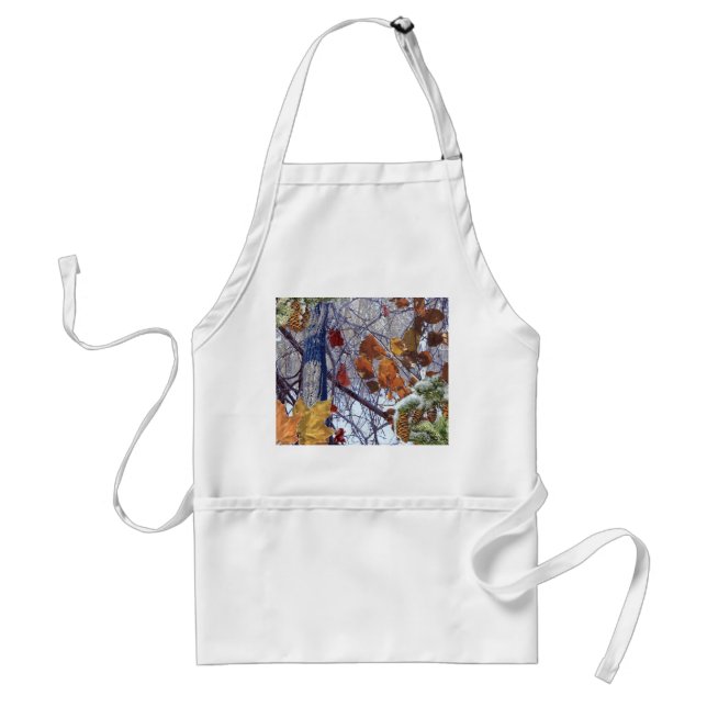 First Snow Winter Forest Camo Print Standard Apron (Front)