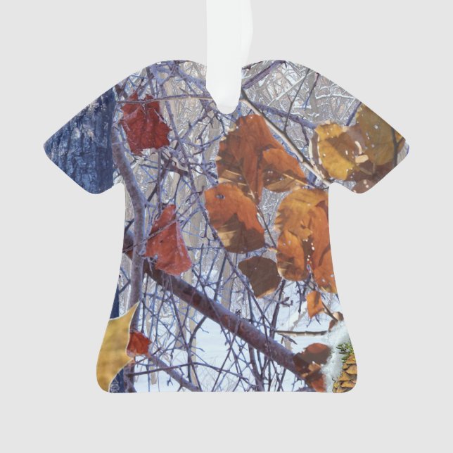 First Snow Winter Scene Camouflage Painting Ornament (Front)