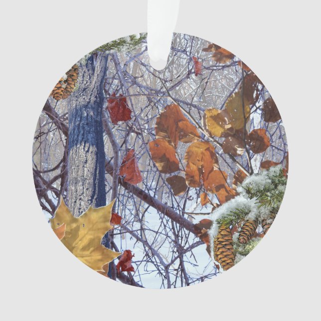 First Snow Winter Scene Camouflage Painting Ornament (Front)