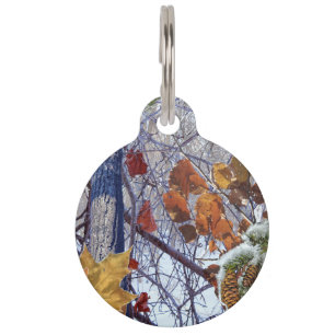 First Snow Winter Scene Camouflage Painting Pet Tag