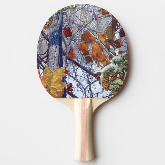First Snow Winter Scene Camouflage Painting Ping Pong Paddle (Front)