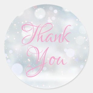 First Snowflakes baby shower thank you Classic Round Sticker