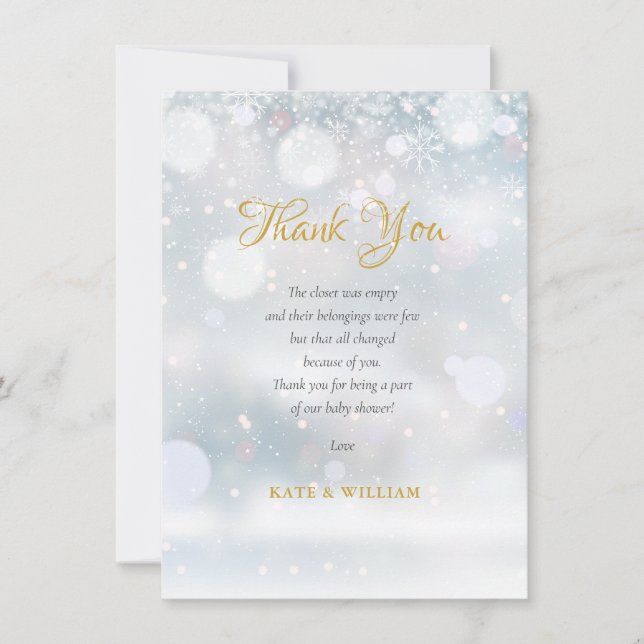 First Snowflakes Baby Shower Thank You Poem (Front)