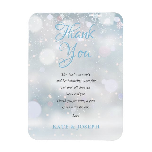 First Snowflakes Baby Shower Thank You Poem Magnet (Vertical)
