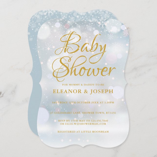 First Snowflakes Couples Baby Shower / Sprinkle Invitation (Front/Back)