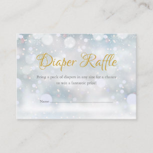 First Snowflakes Diaper Raffle Baby Shower Enclosure Card