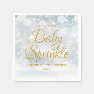 First Snowflakes Winter Baby Sprinkle / Shower Napkin