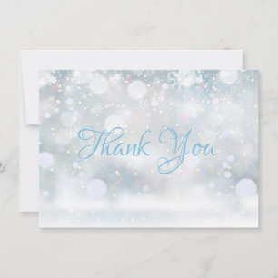 First Snowflakes Winter Script Thank You Card