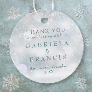 First Snowflakes Winter Wedding Thank You Favour Tags