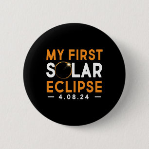 First Solar Eclipse Shirt Boys Girls 2024 Solar Ec 6 Cm Round Badge