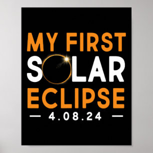 First Solar Eclipse Shirt Boys Girls 2024 Solar Ec Poster
