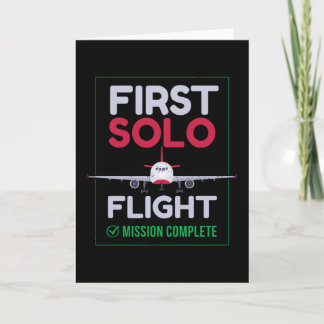 First Solo Flight Aeroplane First Flight Card