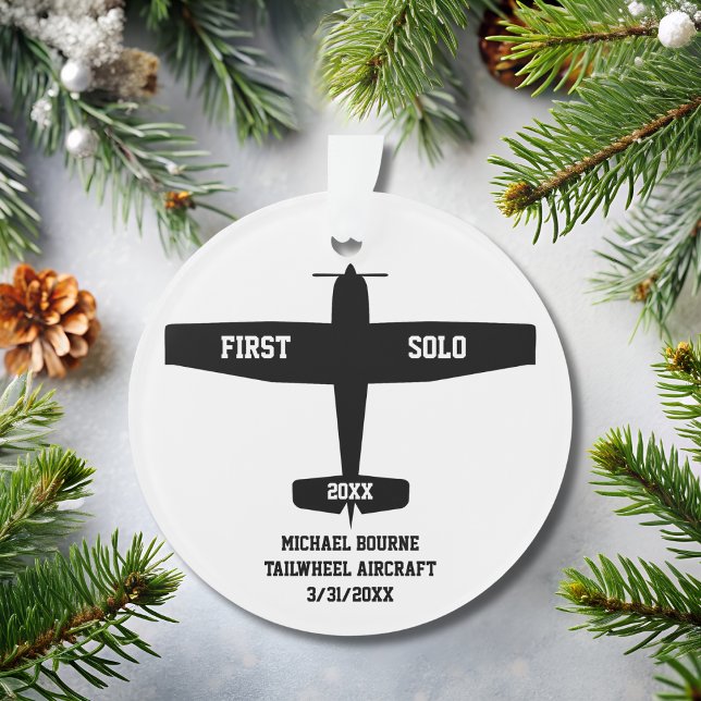 First Solo Simple Aeroplane, Personalised Aviation Ornament (Creator Uploaded)
