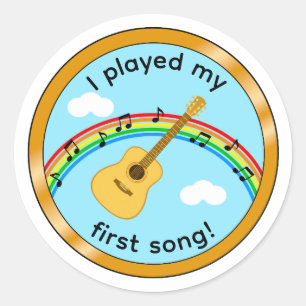 First Song Acoustic Guitar Kids Medal Sticker