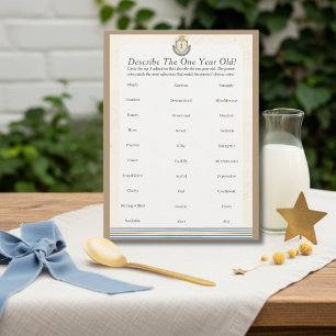 First Space Birthday Describe One year Old Game   Holiday Card