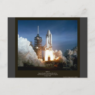 First Space Shuttle launch STS-1 Columbia Postcard