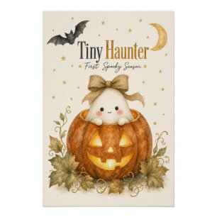 First Spooky Season Baby Halloween Watercolor Poster