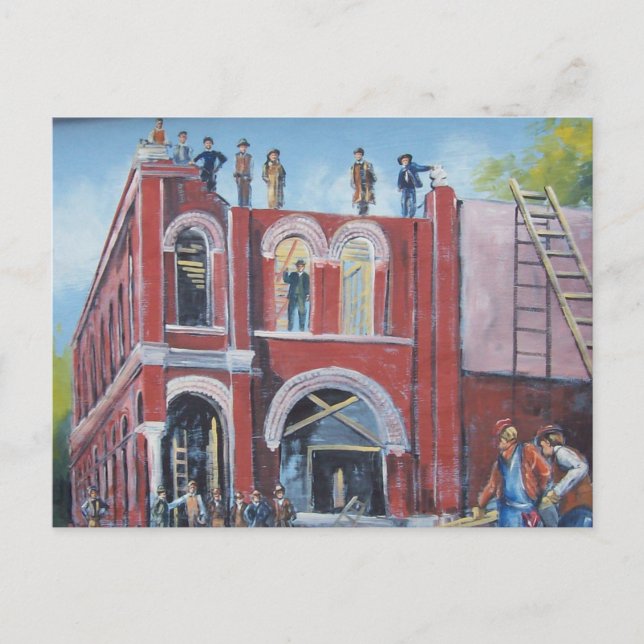 First State Bank construction Postcard (Front)