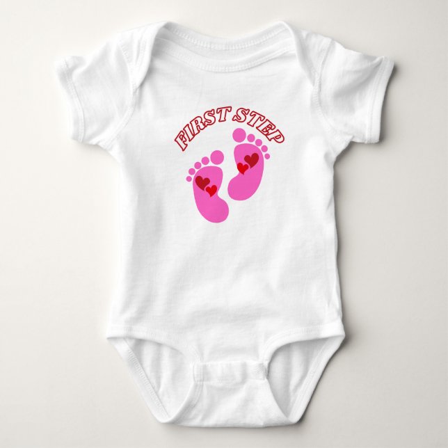 First Step Baby Girl Bodysuit (Front)