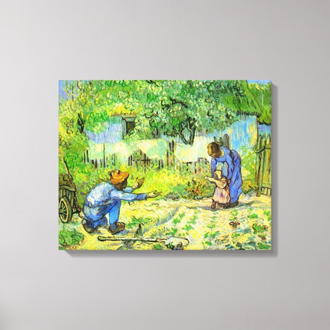 First steps, 1890 Vincent van Gogh Canvas Print (Front)