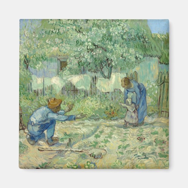 First Steps, after Millet by Vincent Van Gogh Magnet (Front)